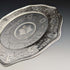 US vintage sterling silver rim decorated cut glass plate diameter 19cm