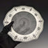 US vintage sterling silver rim decorated cut glass plate diameter 19cm