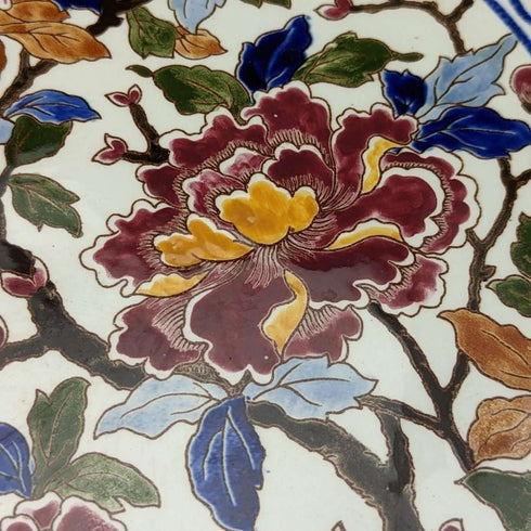 1960s French Vintage GIEN Pottery Floral Design Platter Diameter 31cm