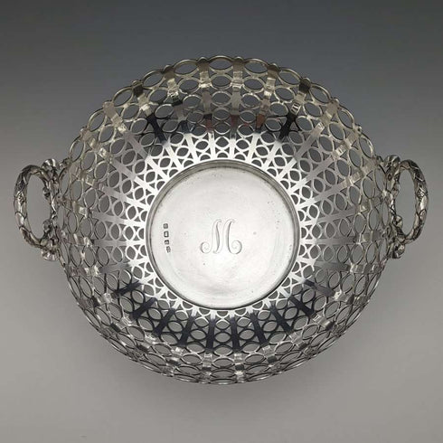 1911 British Antique Sterling Silver Bowl Earring Decoration 452g MAPPIN & WEBB