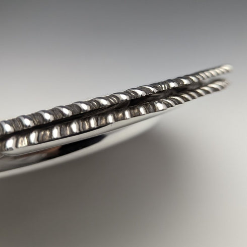 British vintage silver plate dessert plate pair diameter 21cm