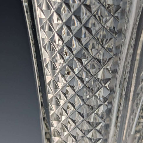 1915 British antique cut glass large vase with pure silver decoration Walker&Hall
