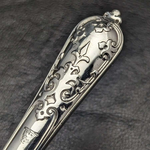 Around 1879 British Antique Sterling Silver Handle Cutlery Set in Wooden Box