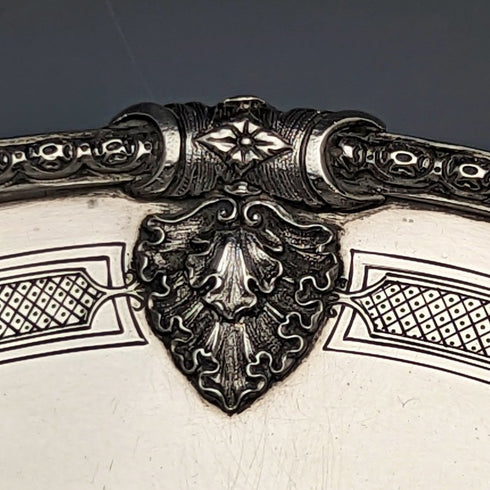 1935年 英国ヴィンテージ 純銀製 コンポート/タッツァ 直径24cm 668g Barnard