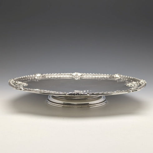 1935年 英国ヴィンテージ 純銀製 コンポート/タッツァ 直径24cm 668g Barnard