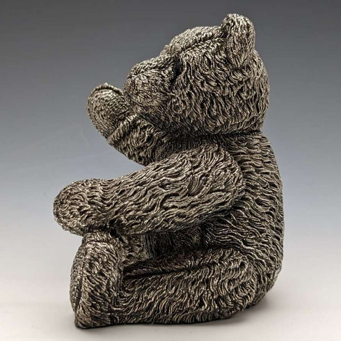 Figura de oso de peluche con baño de plata fina de Country Artists (Reino Unido), 501 g