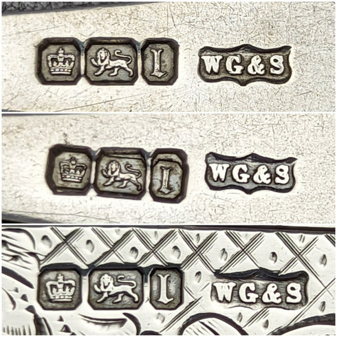 1903 British antique sterling silver cutlery set in case