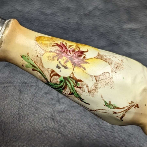 British Vintage Pottery Handle Salad Server Set