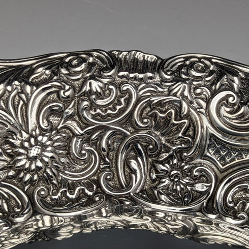 1900年 英国アンティーク 純銀製ボウル 浮き彫り装飾 217g William Comyns