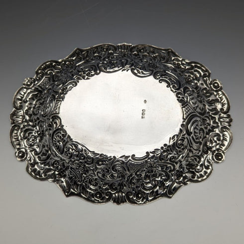 1900年 英国アンティーク 純銀製ボウル 浮き彫り装飾 217g William Comyns