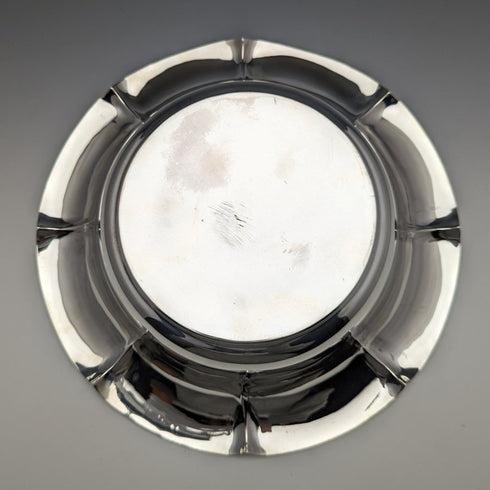 1901年 英国アンティーク 純銀製 フラワー型ボウル 319g 直径23cm Henry Atkins