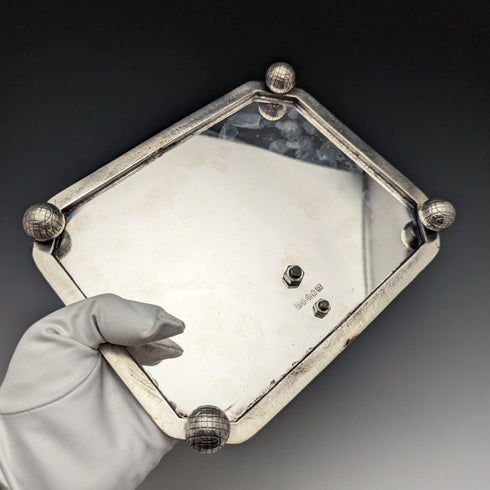 英國復古鍍銀高爾夫設計筆架和墨水瓶一對