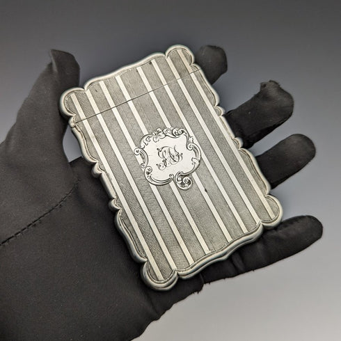 1847年 英国アンティーク 純銀製カードケース 66g Edward Smith