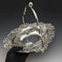 British Antique Silver Plate Large Basket Flower Engraving Operating Handle 548g