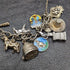 Pulsera de dijes de plata esterlina vintage británica, 69 g