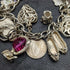 British vintage sterling silver charm bracelet 73g