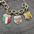 Pulsera de dijes de plata esterlina vintage británica, 23 g