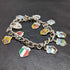 Pulsera de dijes de plata esterlina vintage británica, 23 g