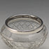 1923 British antique cut glass salt cellar pure silver decoration 61g