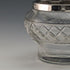 1923 British antique cut glass salt cellar pure silver decoration 61g