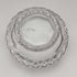 1923 British antique cut glass salt cellar pure silver decoration 61g