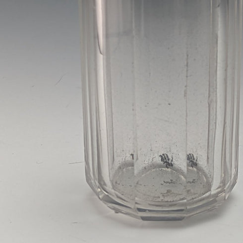 1882 British Antique Small Glass Bottle Pure Silver Lid 110g