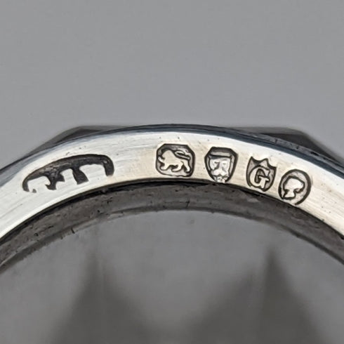 1882 British Antique Small Glass Bottle Pure Silver Lid 110g