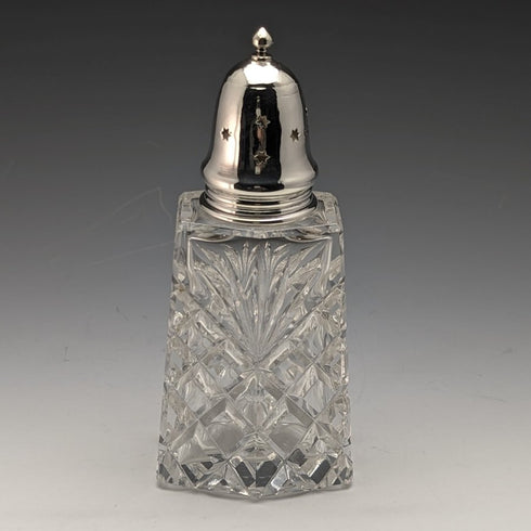 1972 年英國復古切割玻璃調味容器純銀蓋 320 克