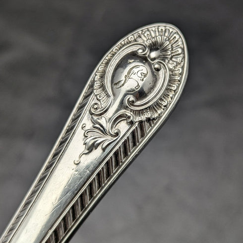 1860 English antique silver plate fish knife set of 6 in tray