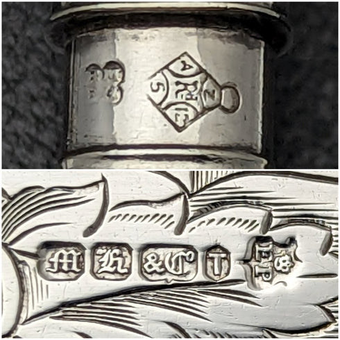 1860 English antique silver plate fish knife set of 6 in tray