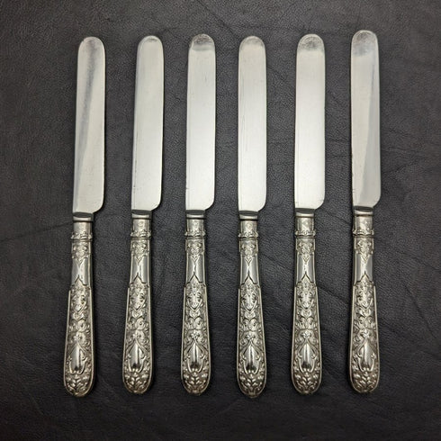 1868年 英国アンティーク シルバープレート製 カトラリーセット 6x2 マホガニーケース入