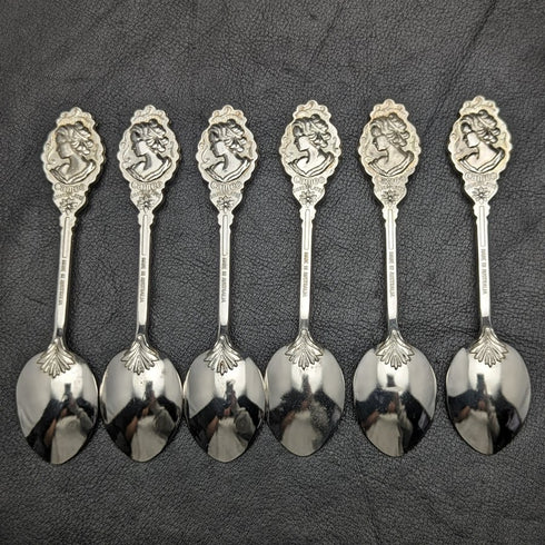 オーストラリア製 ヴィンテージ シルバープレート製 ティースプーン6本セット ケース入