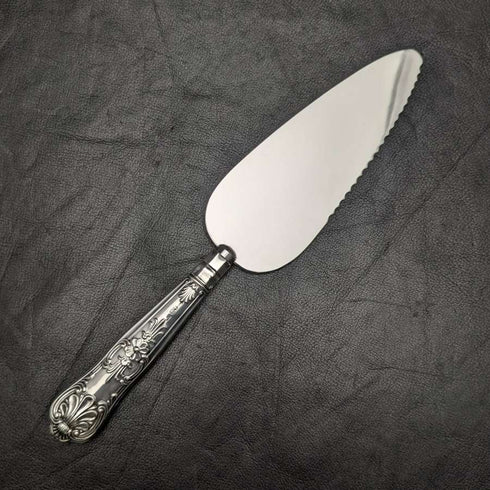 1967 British Vintage Pie Server Sterling Silver Handle Queen's Pattern Paper Box