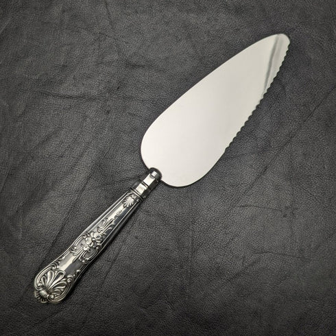 1967 British Vintage Pie Server Sterling Silver Handle Queen's Pattern Paper Box