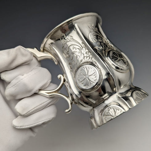 1856 British Antique Sterling Silver Mug 164g