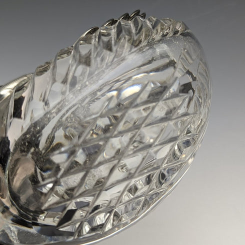 1972年 英国ビンテージ スワン型 純銀&カットグラス製 小物入れ 大中小 3個セット