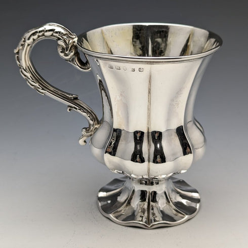 1853 British Antique Sterling Silver Mug 122g Henry Wilkinson