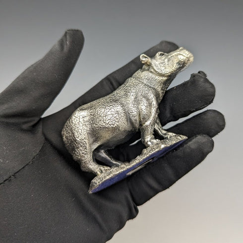 英國鄉村藝術家純銀雕塑河馬小雕像 120 克