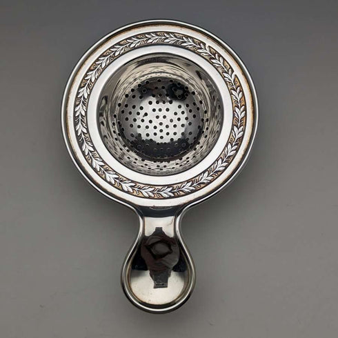 Colador de té antiguo alemán de WMF bañado en plata