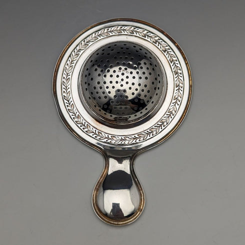 Colador de té antiguo alemán de WMF bañado en plata