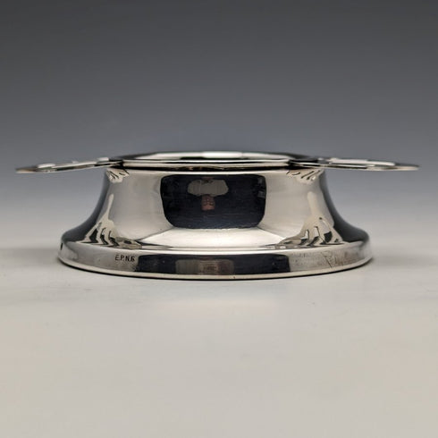 British vintage silver plate tea strainer