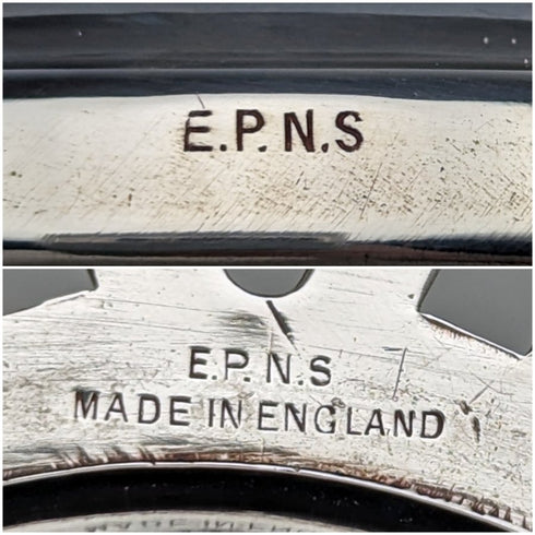 British vintage silver plate tea strainer