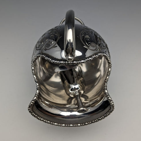 English antique silver plate sugar bowl with scoop