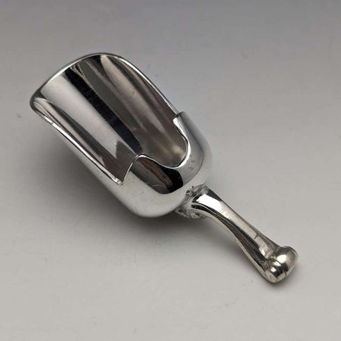 English antique silver plate sugar bowl with scoop
