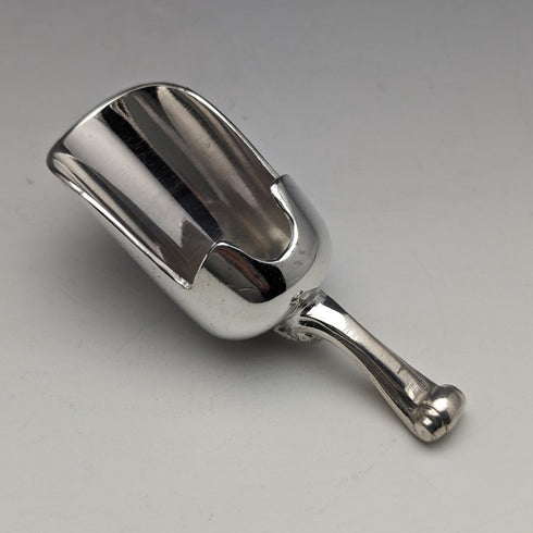 English antique silver plate sugar bowl with scoop