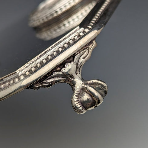 British Vintage Silver Plated Golf Design Pen Stand & Inkwell Pair