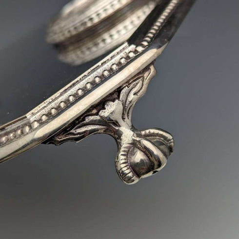 British Vintage Silver Plated Golf Design Pen Stand & Inkwell Pair