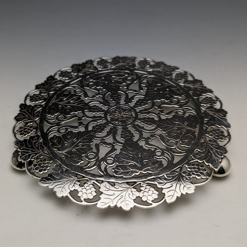 British vintage silver plate teapot stand pair