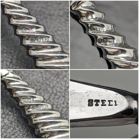 Circa 1892 British antique sterling silver handle accessory set in case