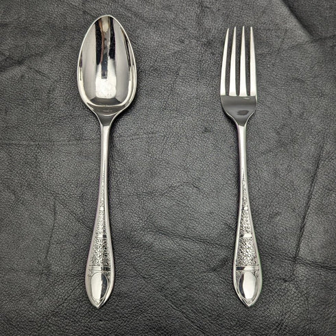 1899 English Antique Silver Plated Crisling Cutlery Set in Case